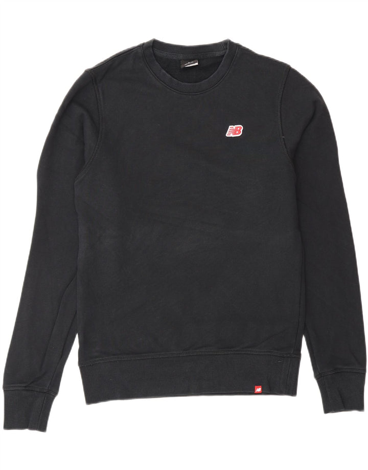 New Balance Uomo Felpa Maglione Piccolo Cotone Nero