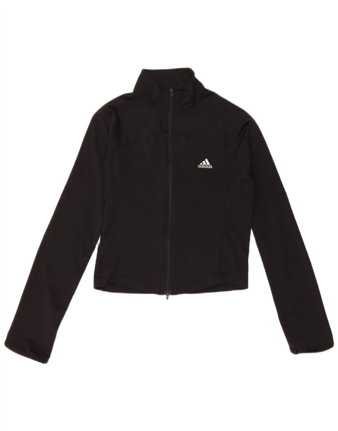 Giacca da ginnastica corta da donna Adidas UK 10 piccola poliestere nero