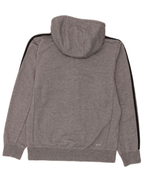 Maglione con cappuccio e zip Adidas Climalite da uomo piccolo in poliestere chiazzato grigio