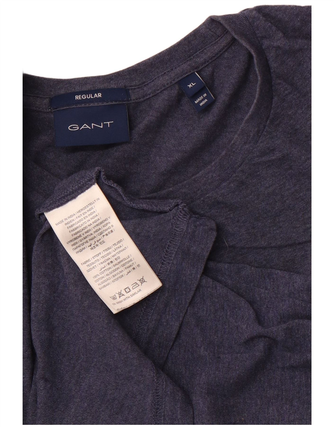 GANT T-shirt regolare da uomo Top XL in cotone blu navy