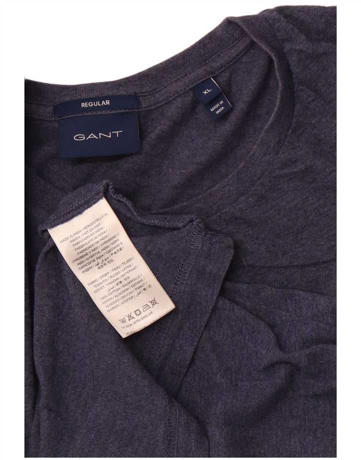 GANT T-shirt regolare da uomo Top XL in cotone blu navy