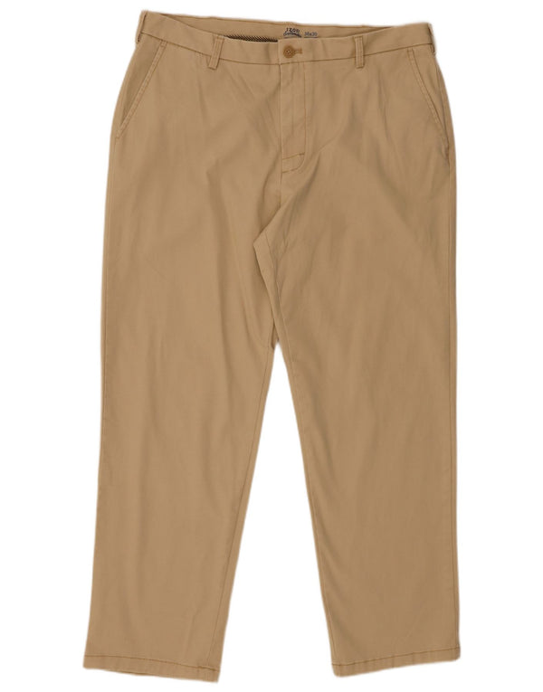Pantaloni chino dritti da uomo Izod Salt Water W36 L30 in cotone beige