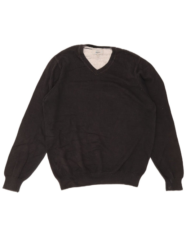 Maglione da uomo Marks & Spencer vestibilità regolare con scollo a V piccolo cotone nero