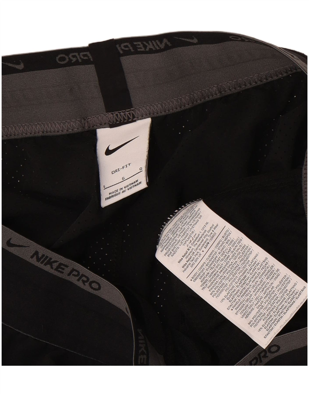 Pantaloncini sportivi Nike Dri Fit da uomo, grandi, in poliestere nero