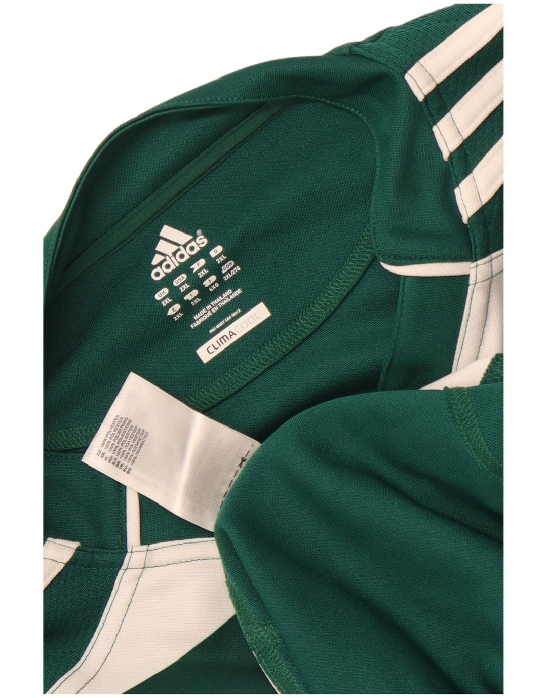 T-shirt Adidas Climacool da uomo Top 2XL poliestere a righe verdi