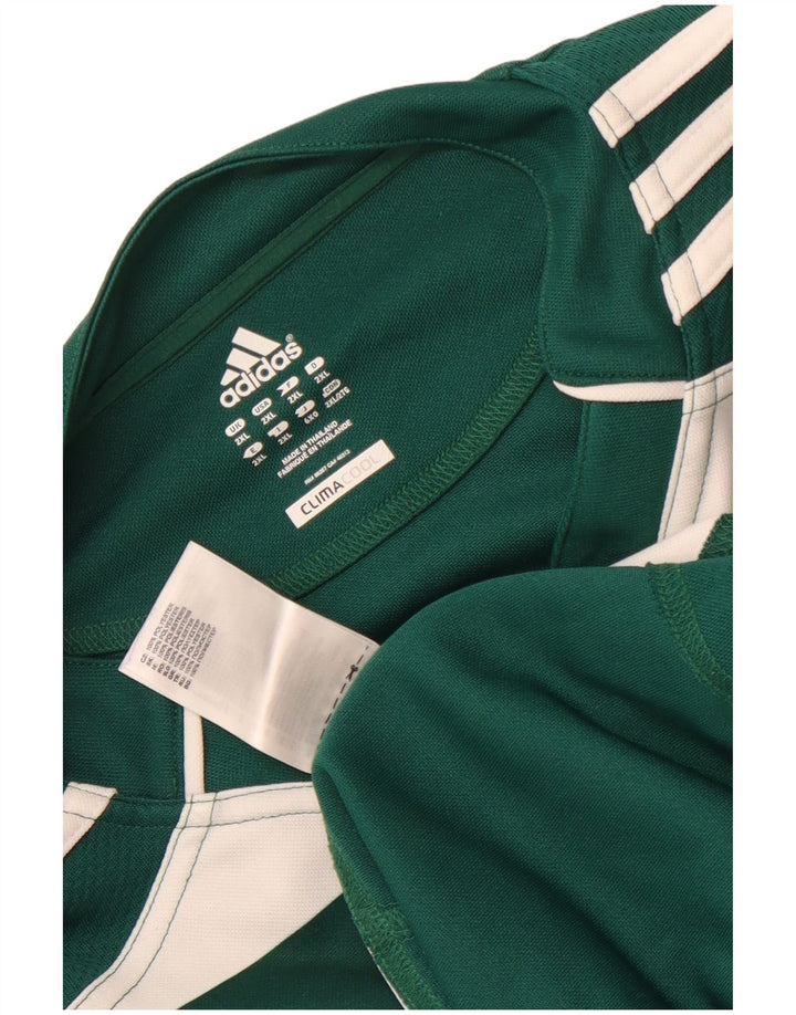 T-shirt Adidas Climacool da uomo Top 2XL poliestere a righe verdi