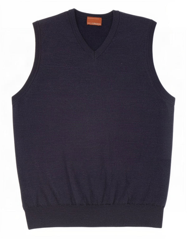 Canotta da uomo Marks & Spencer grande in lana merino blu navy