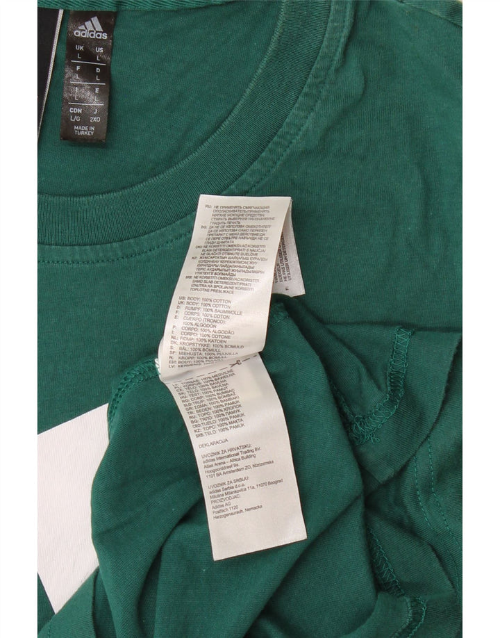 T-shirt grafica da uomo ADIDAS Top grande in cotone verde