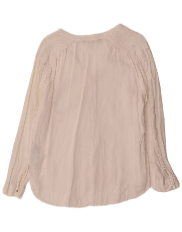 Camicia da donna Zara UK 16 grande lino bianco