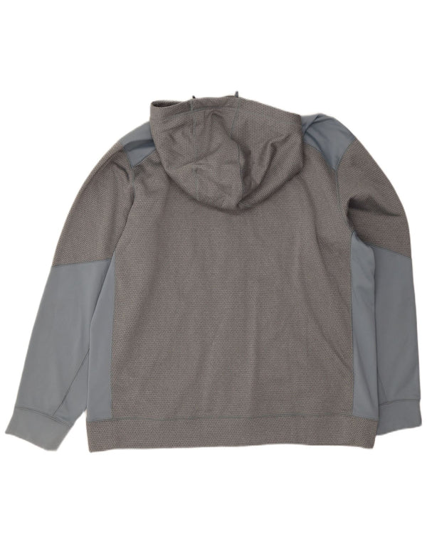 Felpa con cappuccio e zip Nike Therma-Fit da uomo 2XL Poliestere color block grigio