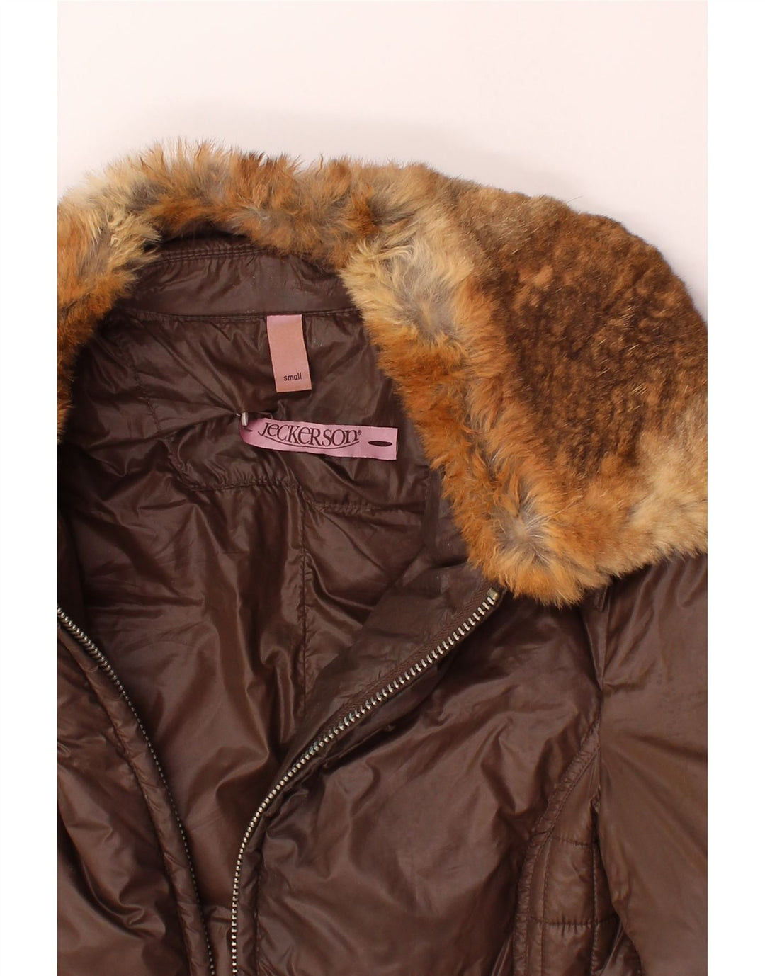 JECKERSON Womens Padded Jacket UK 10 Small Brown Nylon Vintage Jeckerson and Second-Hand Jeckerson from Messina Hembry 