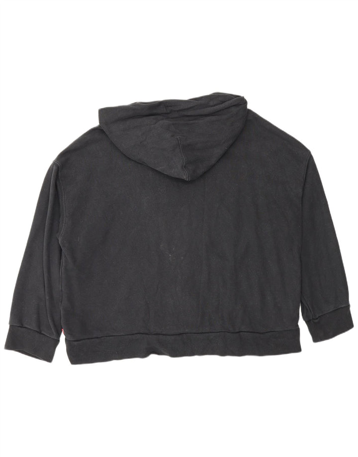 Maglione con cappuccio oversize grafico da donna Levi's UK 14 cotone nero medio