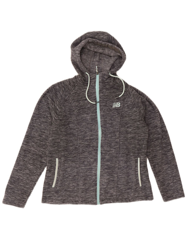 Maglione con cappuccio e zip in pile da donna New Balance UK 12 medio blu navy screziato