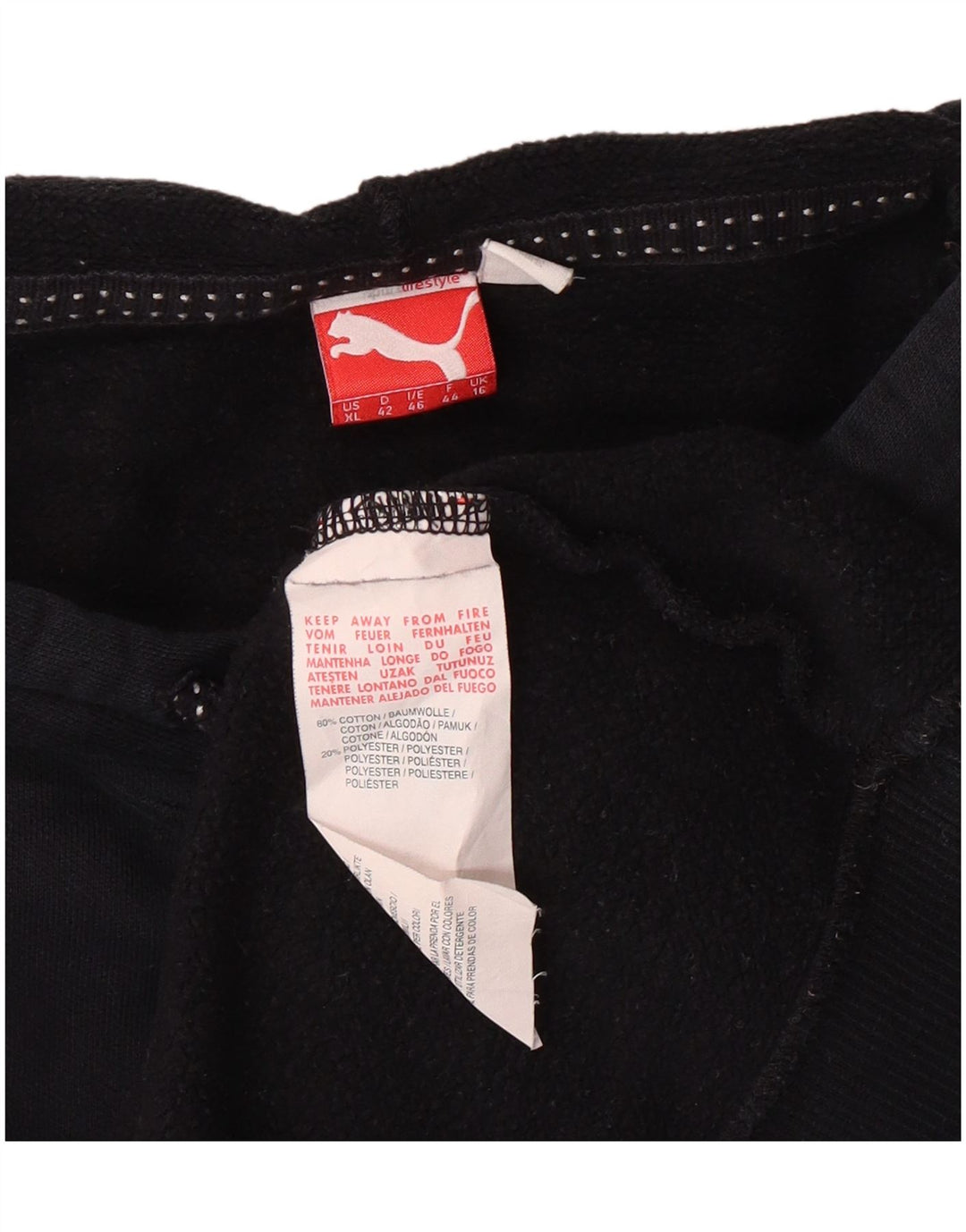 Felpa con cappuccio grafica da donna Puma UK 16 grande cotone nero