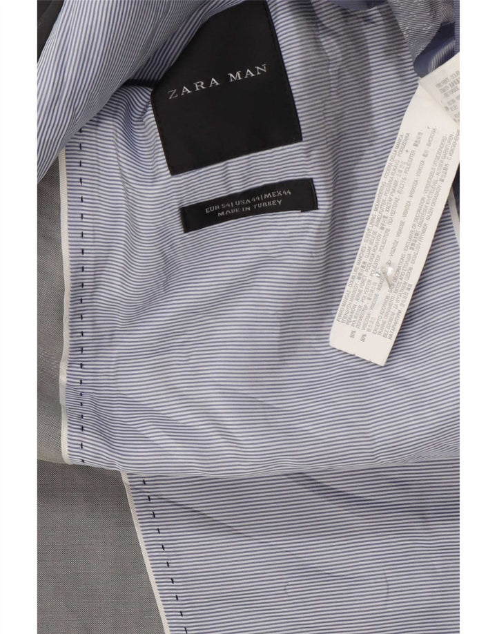 Giacca blazer da uomo a 2 bottoni Zara EU 54 XL poliestere grigio