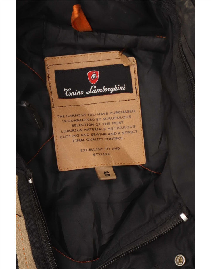 Giacca imbottita con cappuccio da uomo Tonino Lamborghini UK 36 Small Nera