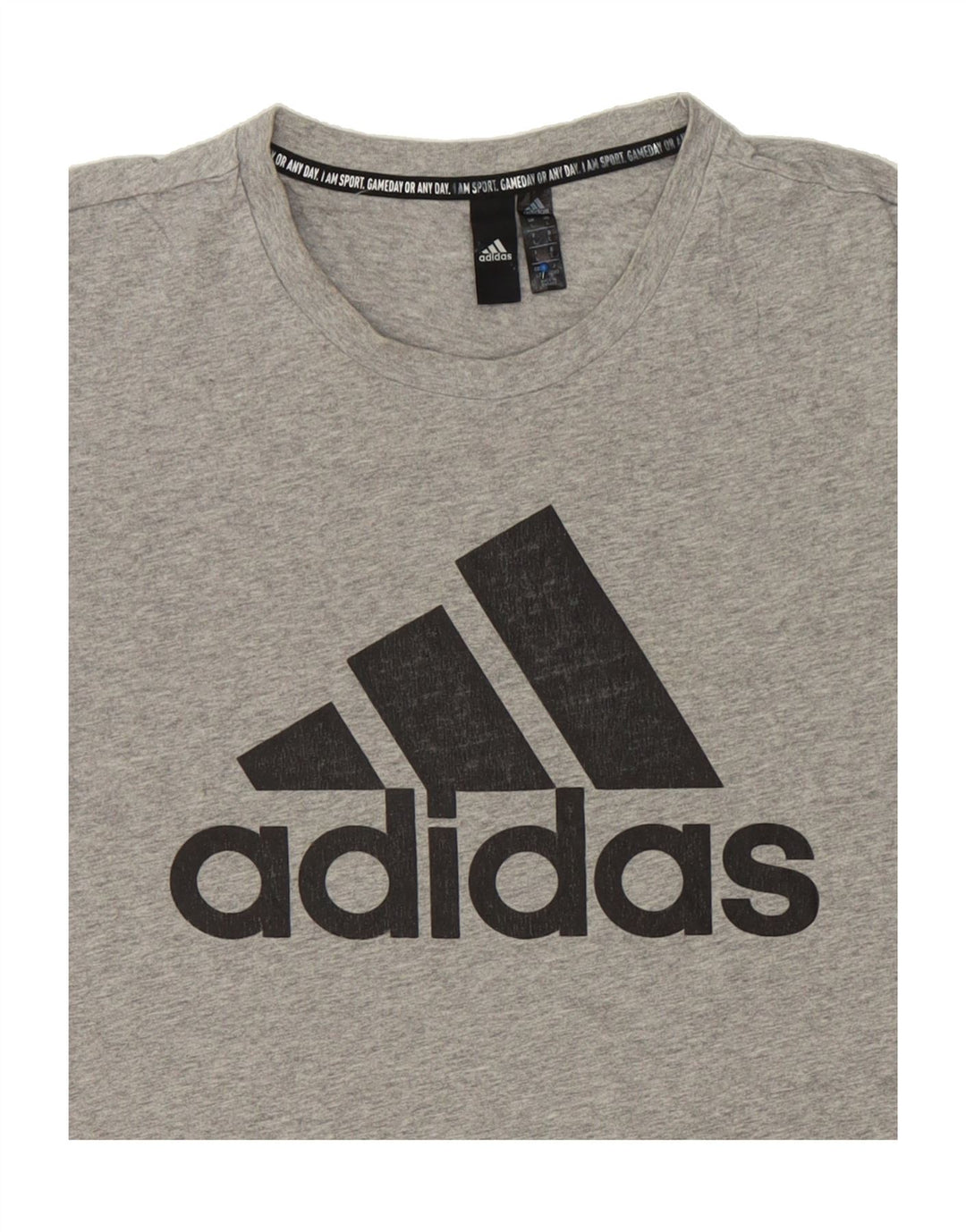 ADIDAS Mens Graphic T-Shirt Top Large Grey Vintage Adidas and Second-Hand Adidas from Messina Hembry 