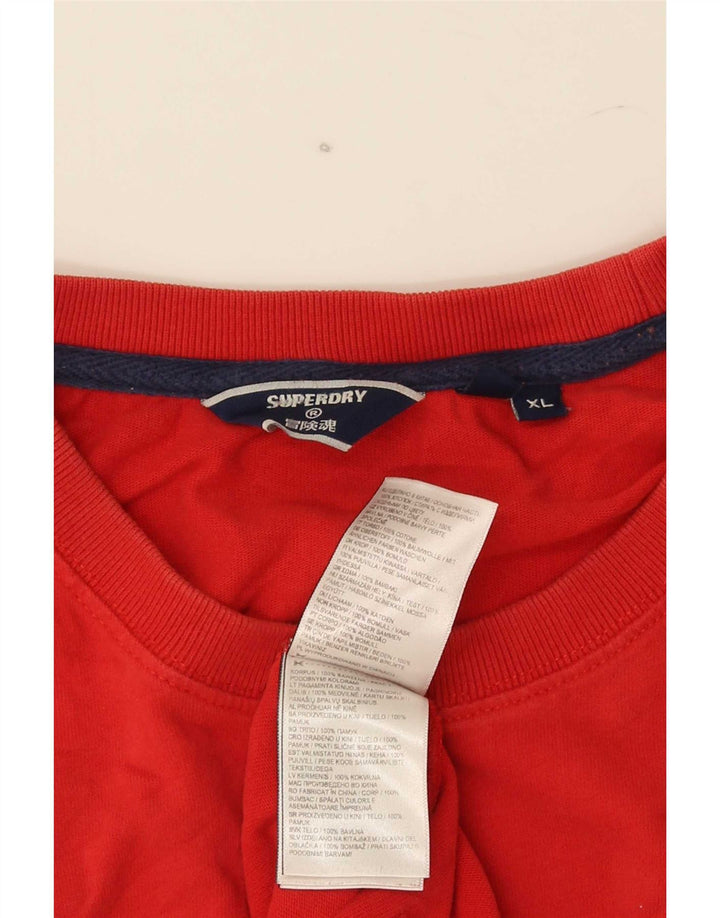 T-shirt grafica da uomo Superdry Top XL in cotone rosso