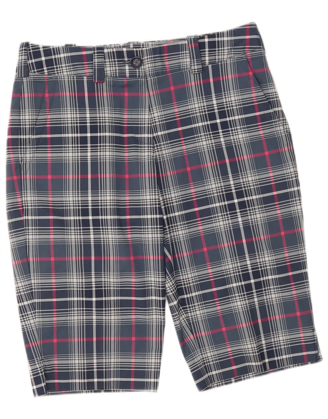 Pantaloncini chino Nike Dri Fit da donna UK 8 Small W28 poliestere a quadri blu