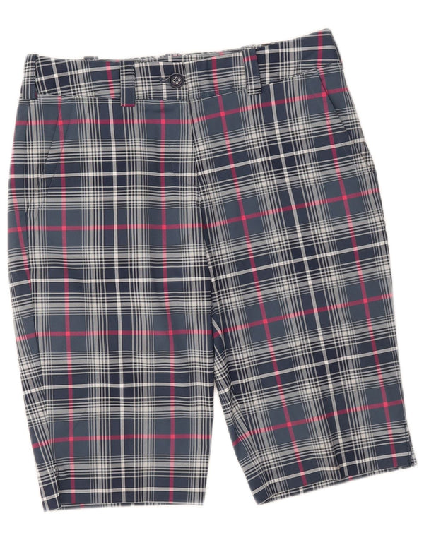 Pantaloncini chino Nike Dri Fit da donna UK 8 Small W28 poliestere a quadri blu