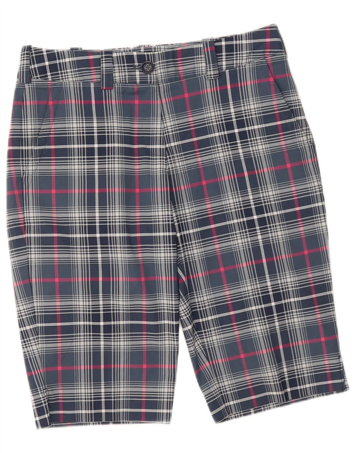 Pantaloncini chino Nike Dri Fit da donna UK 8 Small W28 poliestere a quadri blu