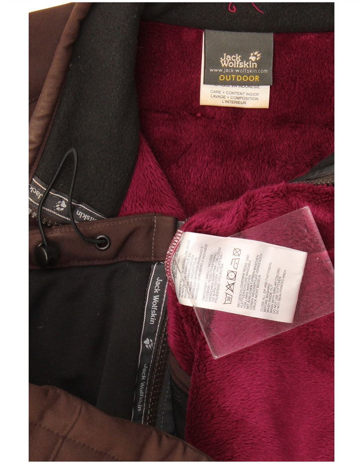 Giacca a vento foderata da donna Jack Wolfskin UK 16 grande poliestere marrone