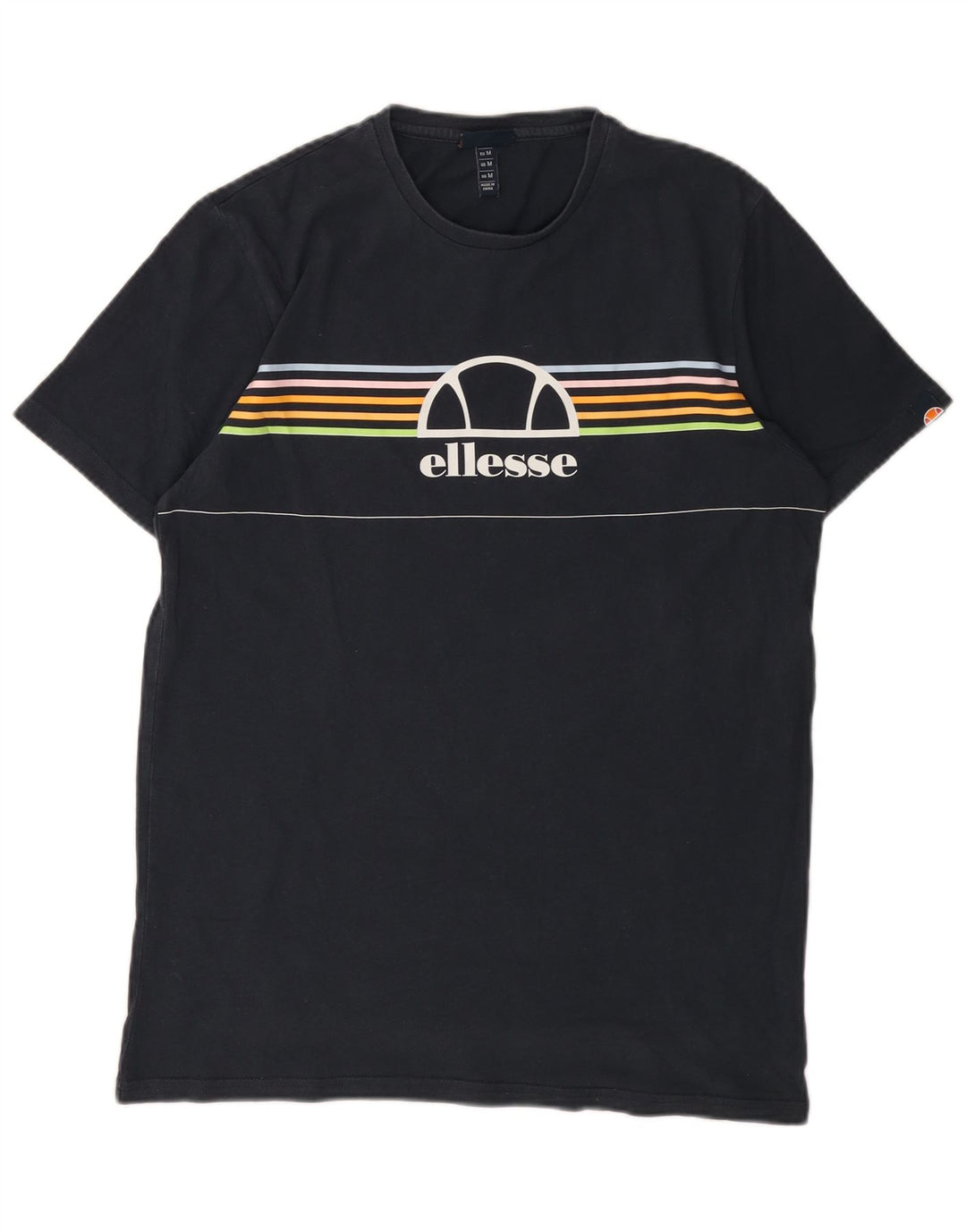 ELLESSE T-shirt grafica da uomo Top a righe medie blu navy
