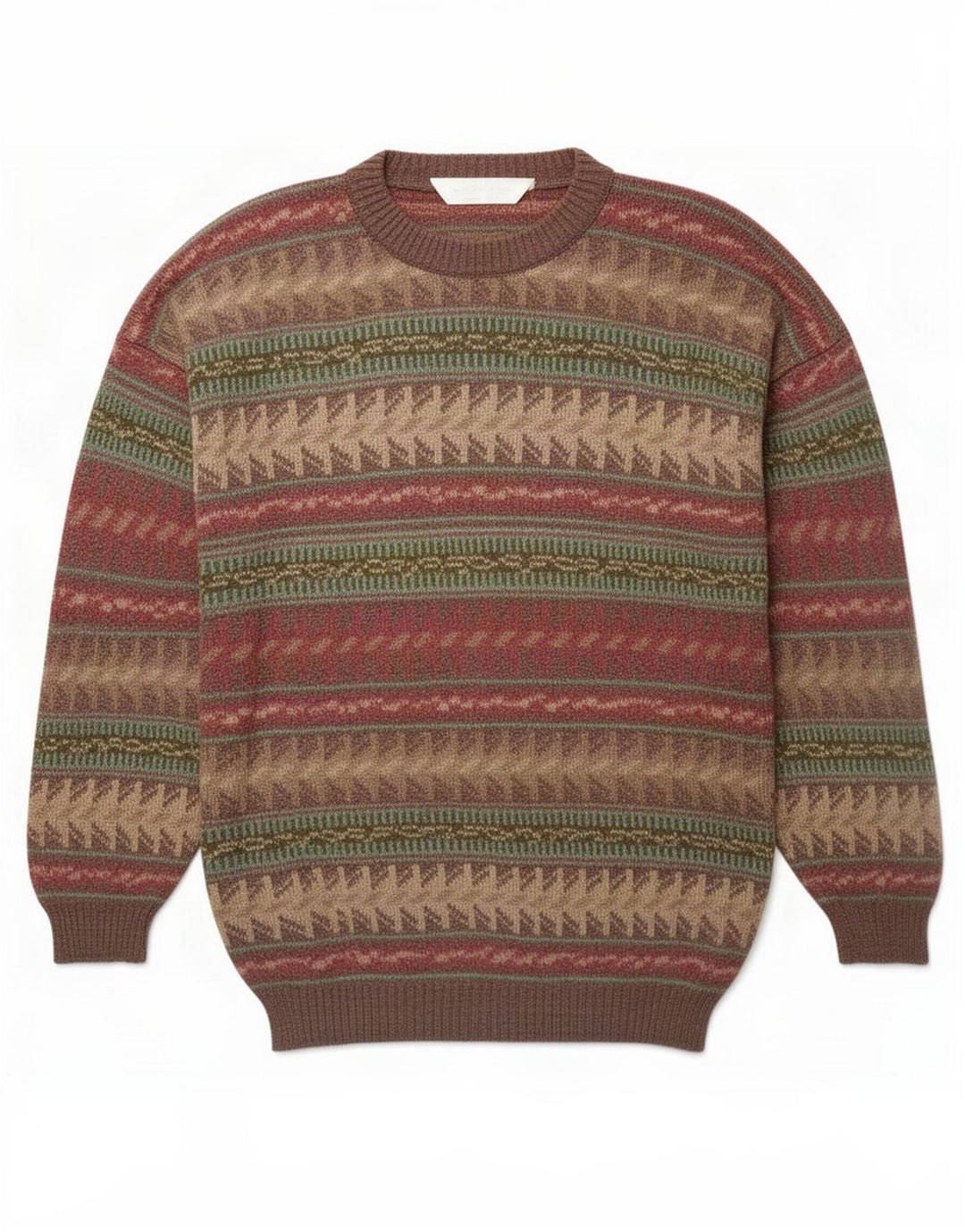 Maglione maglione girocollo da uomo St. Bernard XL lana geometrica multicolore