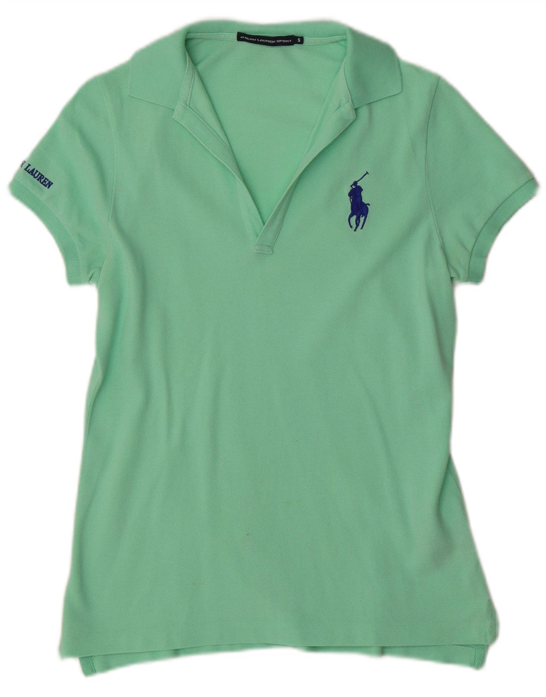 Polo da donna Ralph Lauren UK 10 piccola in cotone verde