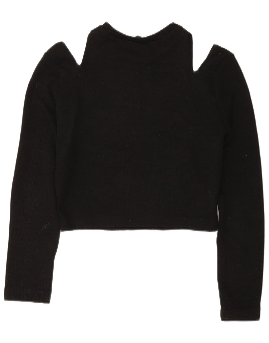 Top Zara da donna a maniche lunghe con spalle scoperte UK 12 poliestere nero medio
