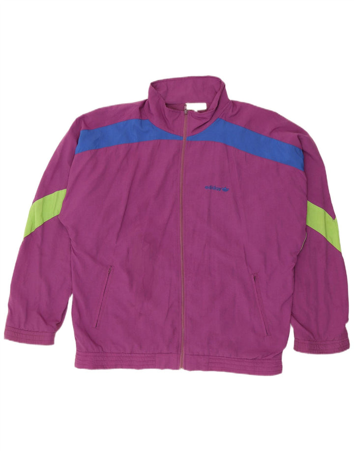 Giacca da tuta da uomo Adidas UK 40/42 Colorblock viola medio