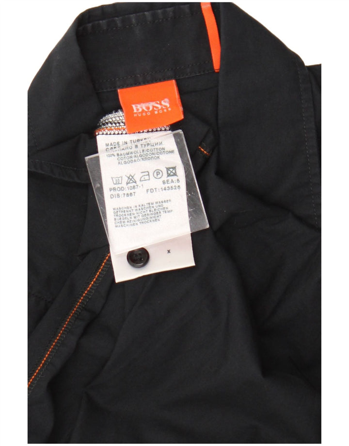 Camicia da uomo Hugo Boss in cotone nero medio