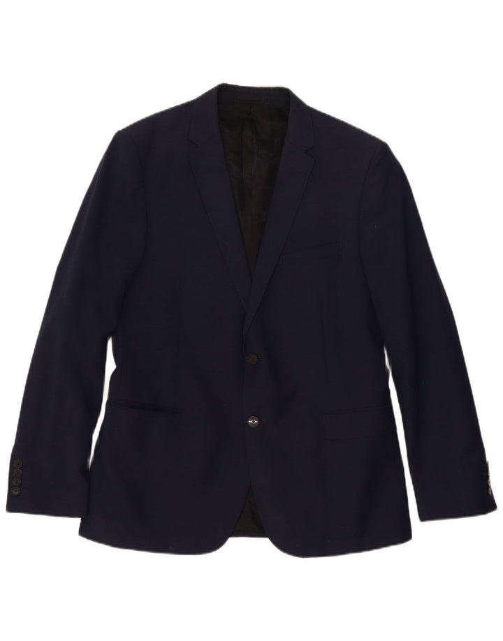 Giacca blazer da uomo a 2 bottoni John Lewis UK 38 lana blu navy media