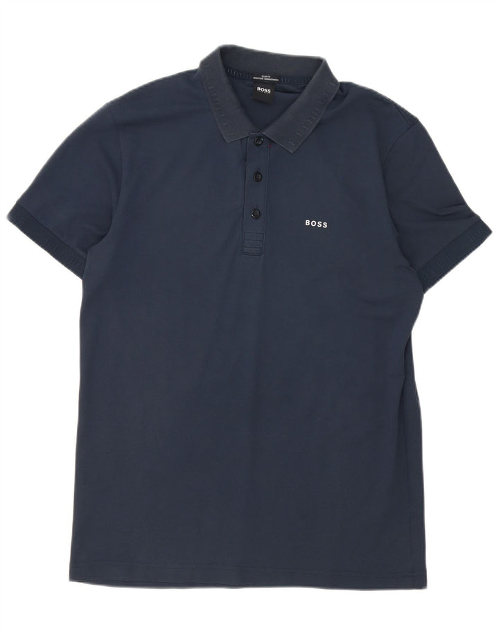 Polo da uomo slim fit Hugo Boss blu navy medio