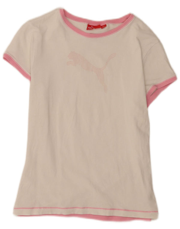 T-shirt grafica da donna Puma Top UK 14 cotone bianco medio
