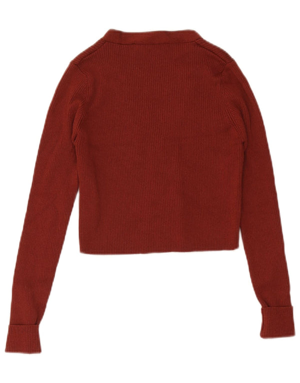 Maglione cardigan corto da donna Zara UK 4 XS viscosa marrone