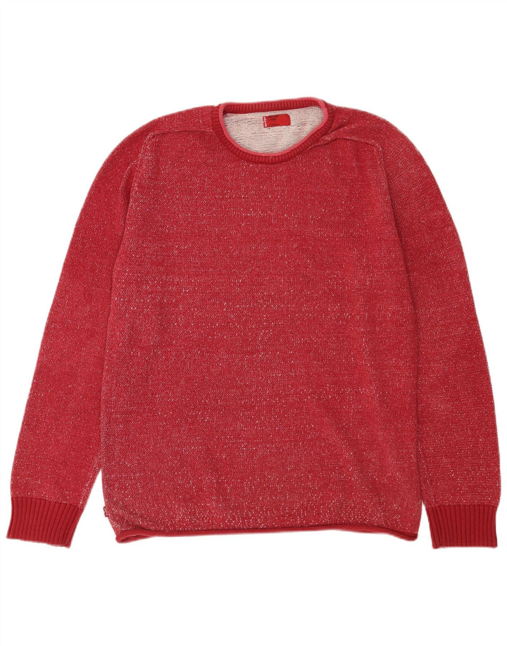 Levi's Uomo Maglione Girocollo Maglione Grande Cotone Macchiato Rosso
