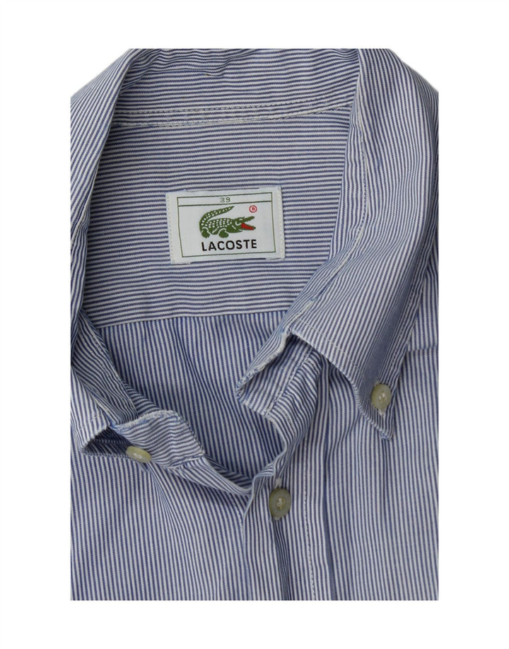 Camicia da uomo LACOSTE taglia 39 gessato blu medio