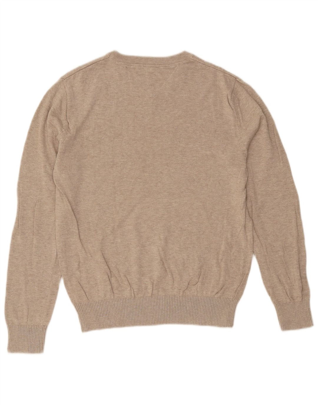Maglione maglione con scollo a V da uomo Tommy Hilfiger piccolo beige screziato