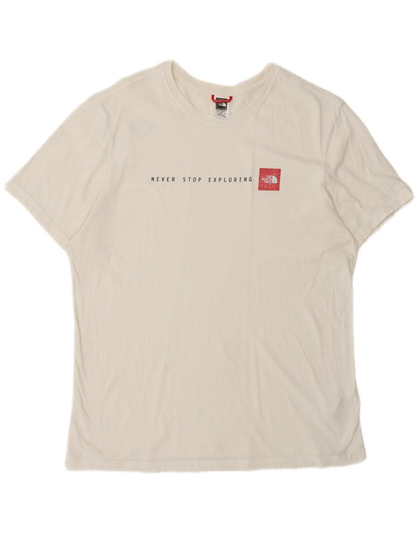 THE NORTH FACE T-shirt grafica da uomo grande in cotone bianco