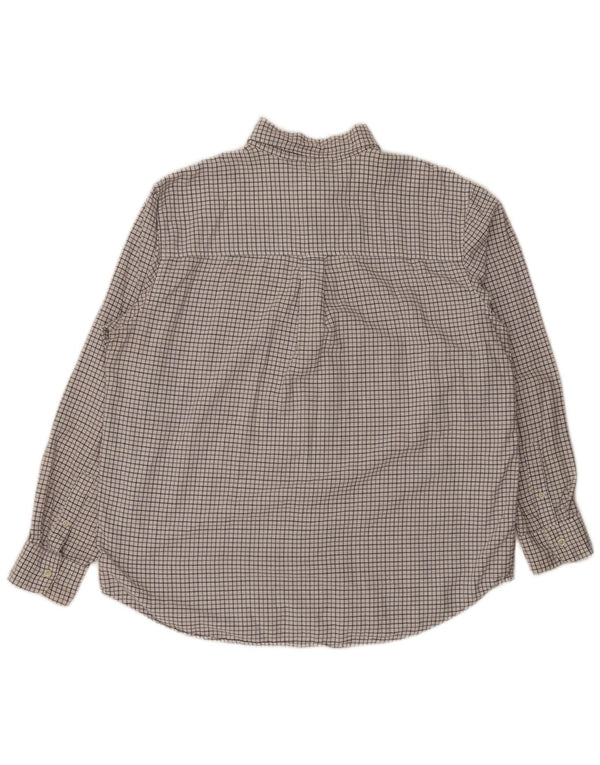 Camicia Chaps da uomo vestibilità regolare XL in cotone a quadri bianchi