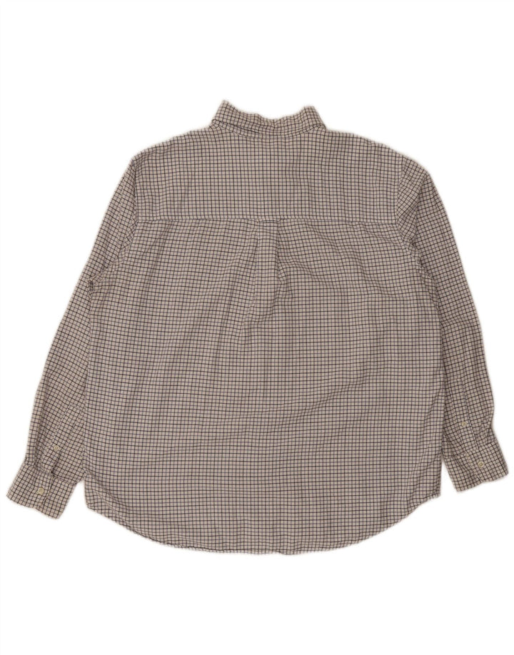Camicia Chaps da uomo vestibilità regolare XL in cotone a quadri bianchi