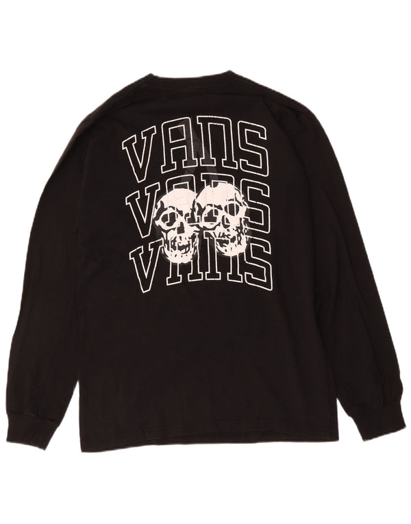 Maglietta grafica da uomo Vans a maniche lunghe in cotone nero medio