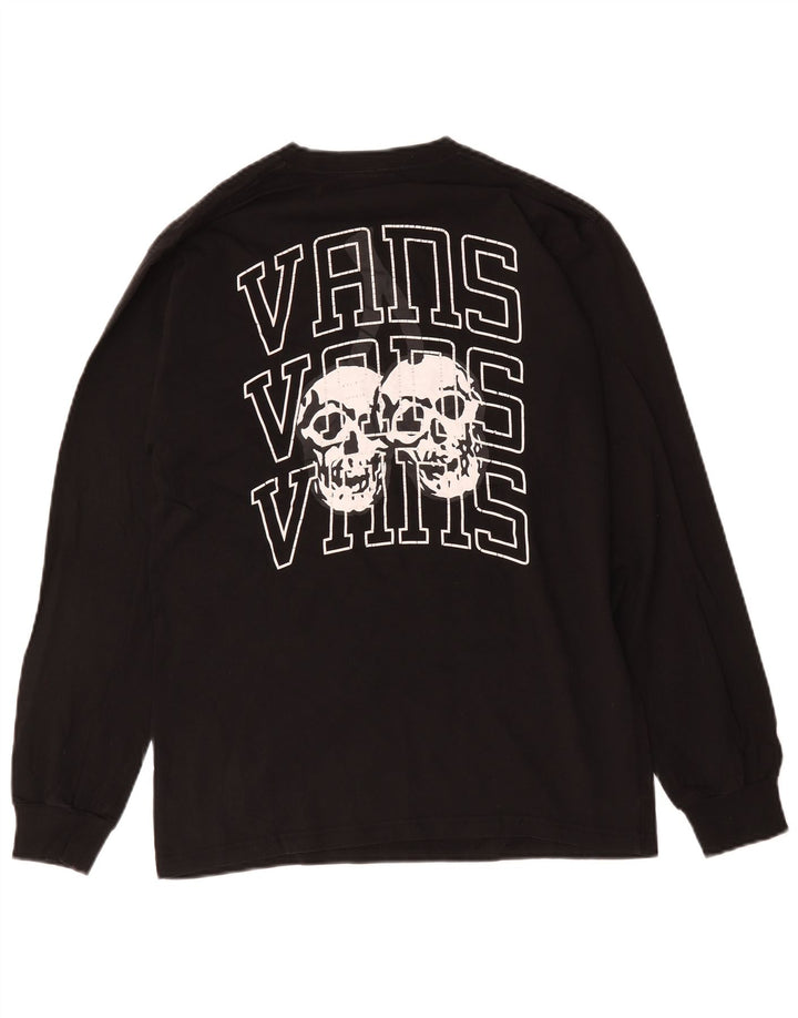 Maglietta grafica da uomo Vans a maniche lunghe in cotone nero medio