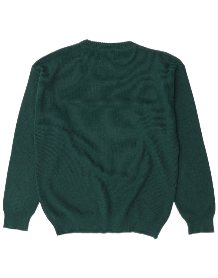 Maglione maglione girocollo con grafica da uomo Explorer IT 50 lana verde medio