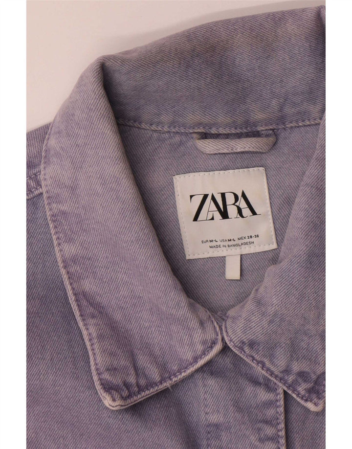 Giacca di jeans oversize da donna Zara UK 14 cotone viola medio