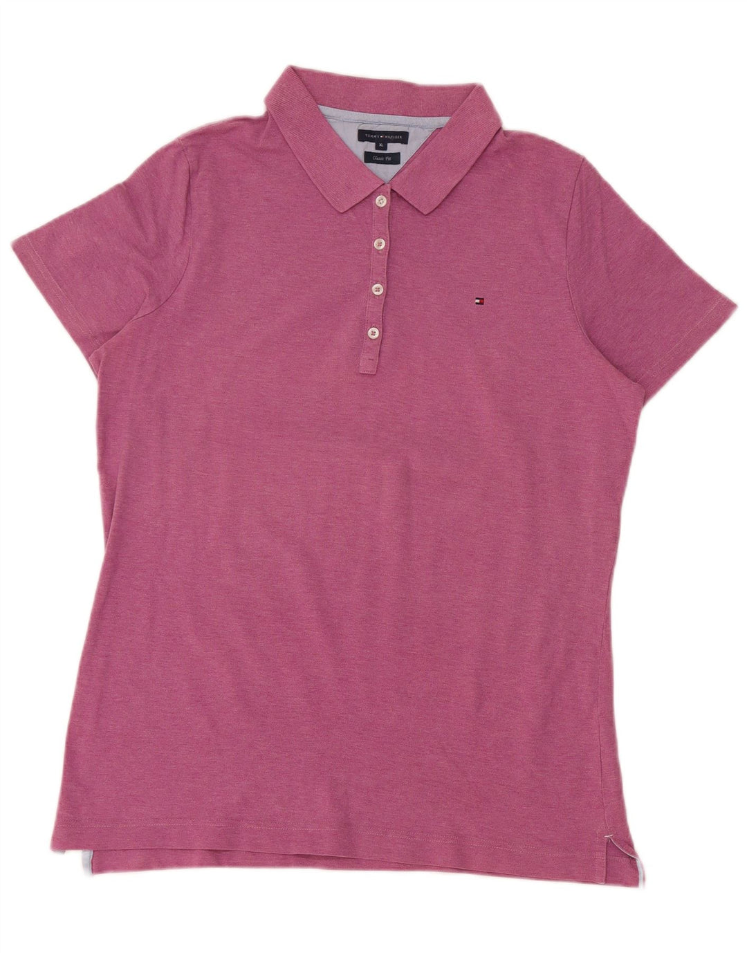 TOMMY HILFIGER Polo da donna vestibilità classica UK 18 XL cotone rosa