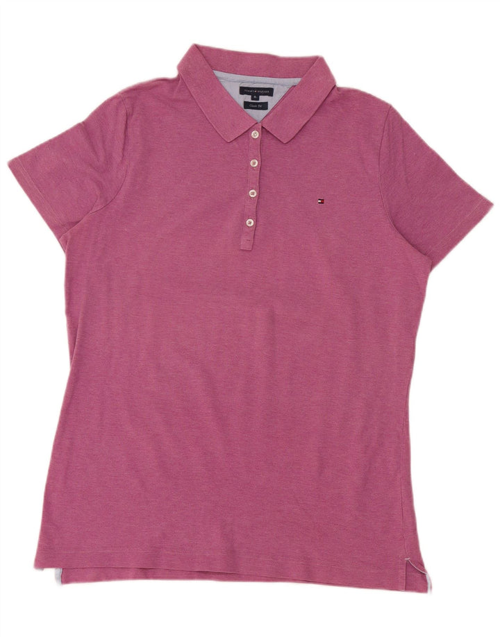 TOMMY HILFIGER Polo da donna vestibilità classica UK 18 XL cotone rosa