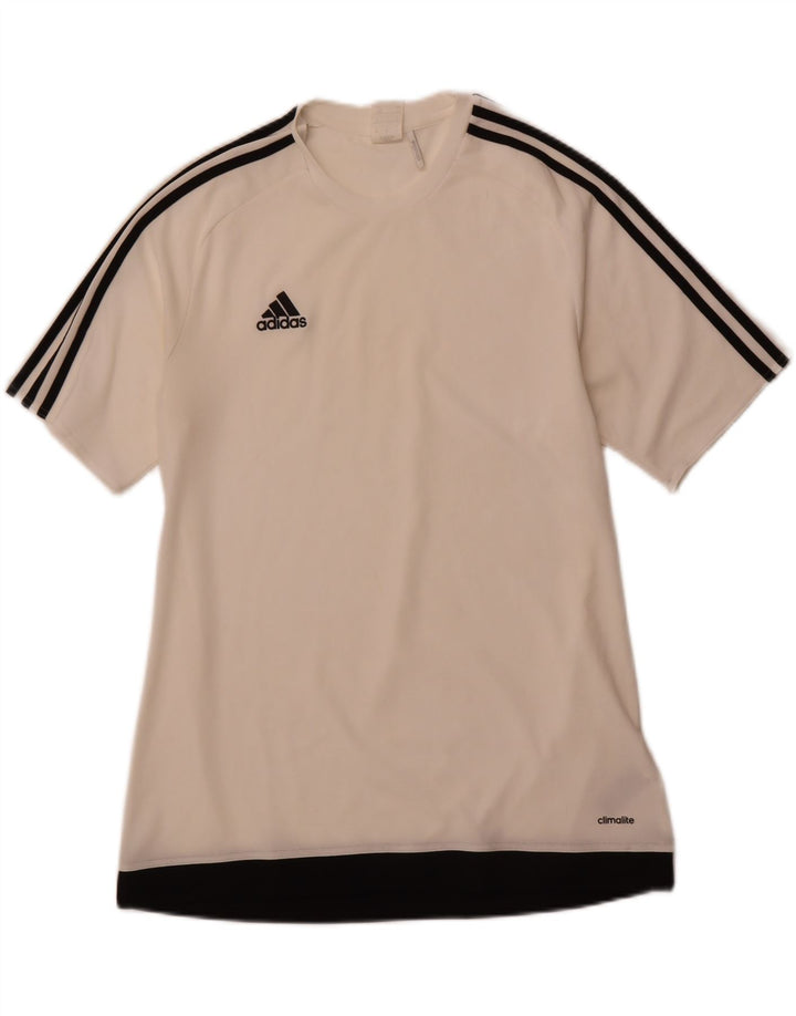 T-shirt ADIDAS da uomo Climalite, grande, in poliestere bianco