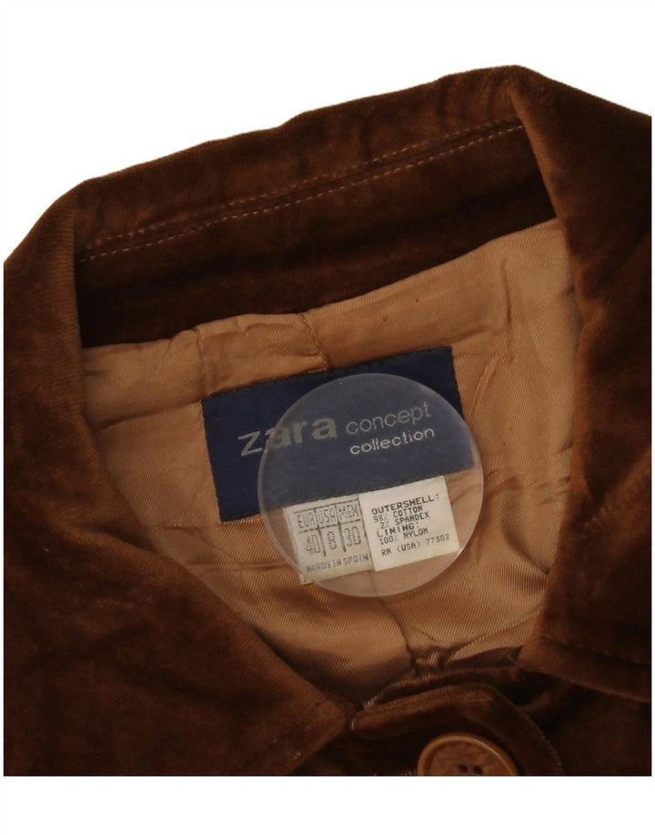Soprabito in velluto da donna Zara EU 40 cotone marrone medio
